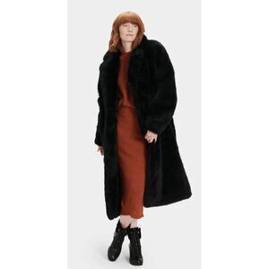 UGG ESME LONG TOSCANA SHEARLING COAT IN BLACK